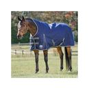 SmartPak Ultimate High Neck Turnout Sheet - 72 - Lite (0g) - Navy w/ Charcoal & Grey Trim & White Piping - Smartpak