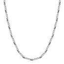 Fashion Frill Silver Chain For Boys Men Double Coated Popular Stainless Steel Silver Chain For Men Boys Stylish Chains Necklaces Valentine Silver Chain (Modern)