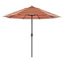 California Umbrella Parapluie rond en aluminium 9' - Crank Lift - Pôle bronze - Sunbrella Dolce Mango