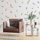LHIUEM Green Leaves Stickers 56 PCS Boho Decals Sage Green Wallpaper Watercolor Olive Leaf Decals Fresh Leaf Wall Art Greenery Wall Decor Botanical Plant Leaf Stickers for Living Room Bedroom Office