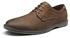 JOUSEN Men's Dress Shoes Plain Toe Suede Oxfords Lightweight Business Casual Dress Shoes Classic Formal Derby Shoes (10,Dark Brown)