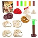 Lflwacy 13PCS Play Color Dough Sets for Kids Ages 4-8, Play Dinosaur Dough & Tool DIY Starter Set for Boy Girls,Volcano Fossils Tools Color Dough Accessories Toys for Christmas Birthday