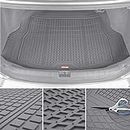 Motor Trend FlexTough Rear Cargo Mat – Heavy-Duty Trimmable Car Trunk Mat for Back of SUV, Universal Rear Cargo Liner for SUV, Flexible Trunk Liner, Automotive Floor Mats & Cargo Liners (Gray)