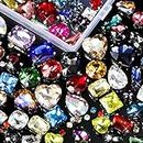 460 Pieces Sew on Rhinestones Glass Sewing Claw Gemstones and Crystals Metal Back Prong Setting Sewing Rhinestones for Clothes DIY Crafts Clothes Shoes Bag (Mixed Color)