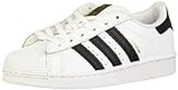 adidas Originals unisex child Superstar Sneaker, White/Black/White, 3 Little Kid US