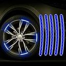 FieryFrost 20Pcs 3D Reflective Wheel Tire Rims Stripes Stickers Decals for Car Motorcycle Bike Bicycle Night Safety Decoration Automotive Exterior Accessories Light ?Sports? (20 Pcs) (Blue)