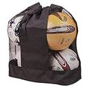 Middle Size Durable Mesh Ball Football Bag Sports Equipment Duffel Bag Gym Drawstring Bag Waterproof Net Shoulder Bag Basketball Volleyball Soccer Rug Ball Carrying Bag Tote Storage Sack for 5-6 Balls