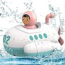 2024 Newn Bath Toys for Toddlers 1-3, Boat/Turtle/Penguin Swimming Floating Wind Up Toys for 1-5 Year Old Boy Girl, New Born Baby Bathtub Water Toys, Preschool Toddler Pool Toys (Boat, Pack 1)