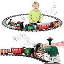 icyant Christmas Train Set, Electric Toy Steam Train With Realistic LED Lights And Music, 330CM Length Track, Christmas Tree Train Set, Best Gift For Christmas Décor Under the Christmas Tree