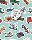 Blank Sticker Book: Retro engines and transport stickers Book Album,Car Sticker Album For Collecting Stickers For Boys,Girls, Blank Sticker Collecting Album Cute Cars & Trucks-Car Blank Sticker Book