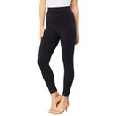 Plus Size Women's Lace-Trim Essential Stretch Legging by Roaman's in Black (Size 22/24) Activewear Workout Yoga Pants