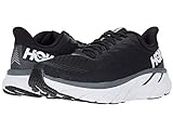 HOKA ONE ONE Women's Clifton 7 Running Shoe (Black/White, 9.5)