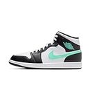 Jordan Nike Air 1 Mid Men's Shoes White/Green Glow-Black DQ8426 103, White/Green Glow-black, 11