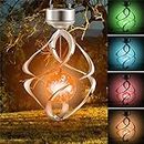 Natchcart Decorative Hanging Set of 1 Multicolor Solar LED Outdoor Indoor Waterproof Lights for Home Patio Yard Garden Decor Great Gift Ideas (Solar Spiral LED Light)