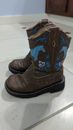 Girls Roper Cowboy Cowgirl Boots Little Kids Size 9 Leather Blue Cute Horse