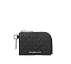 Michael Kors Logo Wallet and Keychain Gift Set (Black), Black, One size