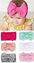 6 PCS Baby Nylon Headbands Hair Bows Elastics Handmade Hair Accessories for Baby Girls Babies Newborn Infant Toddler 0-3 0-6 6-12 Months