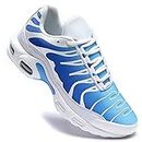 Mens Trainers Running Fashion Shoes Air Cushion Casual Sneakers Walking Tennis Gym Athletic Sports White Blue