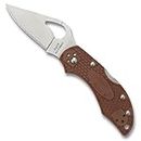 Spyderco Byrd Robin 2 Lightweight Knife Handle with 2.40" Stainless Steel Blade and Brown Non-Slip FRN Handle - PlainEdge - BY10PBN2
