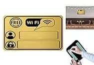 KlowAge WiFi Password Sign WiFi Coverage Golden Black High Grade Acrylic Sign Board for Business Shop Stores Cafes Shops Hospital School Office Hotel Restaurant Company Malls Bank Home