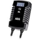 AEG Automotive 10618 Microprocessor Charger for Car Battery LD 8.0, 8 Amp for 12/24 V, 7-HF Charging Levels, Auto Start Function, Comfort Connection