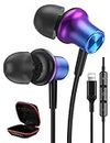 iMangoo for iPhone 14 Pro Max MFi Certified Lightning Headphones HiFi Stereo In Ear Wired Earbuds Magnetic Earphone with Microphone Volume Control Headset for Apple iPhone 13 12 Mini 11 10 X XR Purple