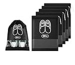 Lify Fabric Shoe Bags (Set of 6) (Transparent & Black)