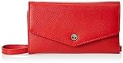 Timberland RFID Leather Wallet Phone Bag with Detachable Crossbody Strap, Cherry (Pebble)