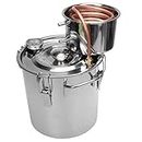 Distiller Kit, DIY Stainless Steel Boiler with Copper Tube, Home Brewing Kit,12l/3gal