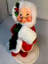 Annalee Dolls 7" Velour Mrs Santa w/Coat & Muff 1985-86 Christmas 5215 AL687