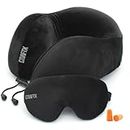 CRAFTX crafting happiness... 100% Pure Memory Foam Travel Pillow, 3D Sleepmask, Soft earplugs, Comfortable & Breathable, 360 Degree Neck Support, Complete Blackout with Eyemask