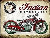 Indian Motorcycle Carteles de Chapa Póster de Pared Hojalata Vintage Hierro Pintura Retro Metal Placa Arte Decoración para Hogar Bar Club Café