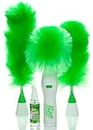 Alok Creative Hand-Held, Sward Dust Electric Feather Spin Home Duster, Green. Electronic Motorised Cleaning Brush Set