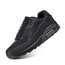 Running Shoes Mens Womens Lightweight Breathable Mesh Casual Outdoor Athletic Air Trainers Non Slip Fashion Comfortable Black Size 12