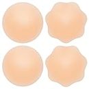 Nippelpads Damen Nipple Cover - 2 Paar - Wiederverwendbare & waschbare Silikon Nippel Covers - Dünne Selbstklebende Brustwarzen Nippelabdeckung - Reusable Silicone Nipple Pads for Women