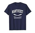 Nantucket Massachusetts Vintage Nautical Crossed Oars T-Shirt
