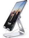 Lamicall Tablet Stand, Adjustable Tablet Holder - Desktop Stand Dock Compatible with New iPad 2024 Pro 9.7, 10.5, 11, 12.9, 13, Air mini 2 3 4 5 6, Switch, Samsung Tab, other Tablets - Silver