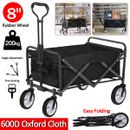 Foldable Trolley Cart Outdoor Garden Shopping Sports Camping Picnic Wagon Black