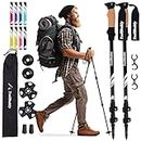 TrailBuddy Collapsible Hiking Poles - Pack of 2 Trekking Poles for Hiking, Camping & Backpacking - Lightweight, Adjustable Aluminum Walking Sticks w/ Cork Grip