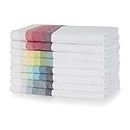 Sticky Toffee 100% Cotton Tea Towel - Pack of 8, Multicoloured Mixed Herringbone Stripe Pattern | Kitchen Hand Cloth Set | Absorbent, Strong | Home & Bathroom Accessories
