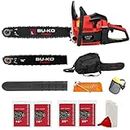 BU-KO 65cc Petrol Chainsaw 3.89HP 20" Bar with 2 Chains and 16" Bar with 2 Chains - Cover Bag and Full Safety Gear…