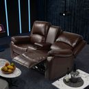 Recliner Sofa Love Seat Reclining Couch PU Leather Loveseat Home Theater Seating