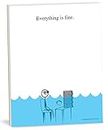 Guajolote Prints Everything is Fine Paper Pad - 4 x 5.25 inch, 50 sheets - Funny Office Desk Gag Gift for Boss, Coworker