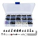 Hobby Fans 537pcs Universal RC Screw Kit with Storage Box Screws Assortment Set, Repair Tool Hardware Fasteners for Traxxas Axial Redcat HPI Arrma Losi 1/8 1/10 1/12 1/16 Scale RC Cars Trucks Crawler