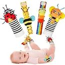 Infinno Baby Wrist Rattle Socks and Foot Finder Set, Perfect Baby Toys for 0-12 Months Newborn Boys and Girls As Baby Shower Gifts, Garden Bug Series