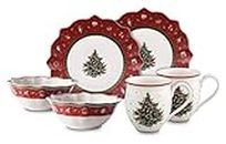 Villeroy & Boch 6-Pieces Toy's Delight Breakfast Set for 2, Red, Porcelain