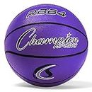 Champion Sports Heavy Duty Rubber Cover Nylon Basketballs-Intermediate (Purple, Size 6)