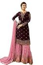 IYALAFAB® Women's Georgette Semi Stitched Anarkali Salwar Suit (Wedding Gown's salwar suit_SF201177 Green Free Size)