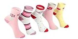 YES MUMMA Mid-Calf Socks For Girl,Made With Durable, Breathable Cotton,cushioned socks,Winter Wear,Cute Designs For Kids Girls -Size-7-10 Y (Pack of 5 Pairs-Multicolour)
