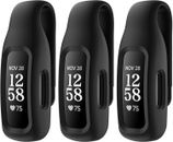 Paquete de 3 accesorios con clip para Fitbit Inspire 3/Inspire 2, negro + negro + negro (no